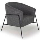 Poltrona Base Aço Preto Mallone C-469 Linho Black Domi