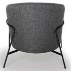 Poltrona Base Aço Preto Mallone C-469 Linho Black Domi