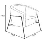 Poltrona Base Aço Preto Mallone C-469 Linho Black Domi