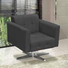 Poltrona Base Cromada Giratória Ana Suede Grafite - Ibiza