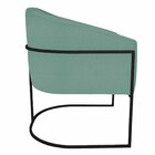 Poltrona Base De Ferro Linho Mariana  Azul Turquesa