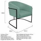 Poltrona Base De Ferro Linho Mariana  Azul Turquesa