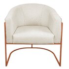 Poltrona Base De Ferro Linho Mariana  Bege