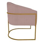 Poltrona Base De Ferro Linho Mariana Maranata Estofados Rosê