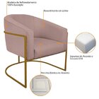 Poltrona Base De Ferro Linho Mariana Maranata Estofados Rosê