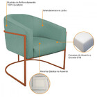 Poltrona Base De Ferro Omodei Louise Linho