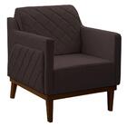 Poltrona Base De Madeira Fenix Matelassê Corano Marrom