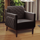 Poltrona Base De Madeira Fenix Matelassê Corano Marrom