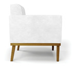 Poltrona Base De Madeira Fixa Castanho Elisa Corano Branco D0