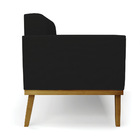 Poltrona Base De Madeira Fixa Castanho Elisa Linho D03 - D'ro