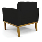 Poltrona Base De Madeira Fixa Castanho Elisa Linho D03 - D'ro