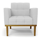 Poltrona Base De Madeira Fixa Castanho Elisa Linho D03 - D'ro