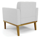 Poltrona Base De Madeira Fixa Castanho Elisa Linho D03 - D'ro