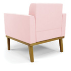 Poltrona Base De Madeira Fixa Castanho Elisa Suede D03 - D'ro