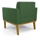 Poltrona Base De Madeira Fixa Castanho Elisa Suede D03 - D'ro