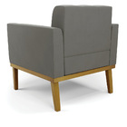 Poltrona Base De Madeira Fixa Castanho Elisa Suede D03 - D'ro