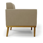 Poltrona Base De Madeira Fixa Castanho Elisa Suede D03 - D'ro