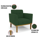 Poltrona Base De Madeira Fixa Castanho Elisa Veludo D03 - D'r