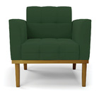 Poltrona Base De Madeira Fixa Castanho Elisa Veludo D03 - D'r