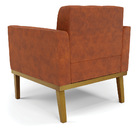 Poltrona Base De Madeira Fixa Castanho Kit 2 Elisa Corano D03