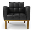 Poltrona Base De Madeira Fixa Castanho Kit 2 Elisa Corano Pre