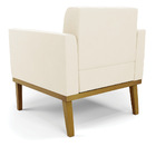 Poltrona Base De Madeira Fixa Castanho Kit 2 Elisa Veludo D03