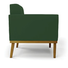 Poltrona Base De Madeira Fixa Castanho Kit 2 Elisa Veludo D03