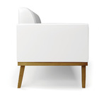 Poltrona Base De Madeira Fixa Castanho Marisa Corano - Branco