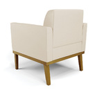 Poltrona Base De Madeira Fixa Castanho Marisa Corino - Bege