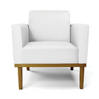 Poltrona Base De Madeira Fixa Castanho Marisa Corino - Branco