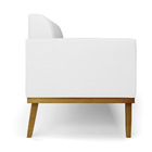 Poltrona Base De Madeira Fixa Castanho Marisa Corino - Branco