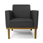 Poltrona Base De Madeira Fixa Castanho Marisa Corino Preto