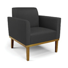 Poltrona Base De Madeira Fixa Castanho Marisa Corino Preto