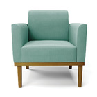 Poltrona Base De Madeira Fixa Castanho Marisa Suede D03 - D'r