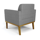 Poltrona Base De Madeira Fixa Castanho Marisa Veludo Luxo Gra