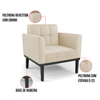 Poltrona Base De Madeira Fixa Preto Elisa Corino D03 - D'ross