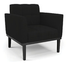 Poltrona Base De Madeira Fixa Preto Elisa Linho D03 - D'rossi