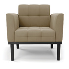 Poltrona Base De Madeira Fixa Preto Elisa Suede D03 - D'rossi