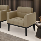 Poltrona Base De Madeira Fixa Preto Elisa Suede D03 - D'rossi