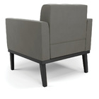 Poltrona Base De Madeira Fixa Preto Elisa Suede Grafite D03 -