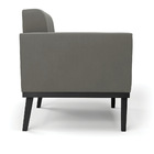 Poltrona Base De Madeira Fixa Preto Elisa Suede Grafite D03 -