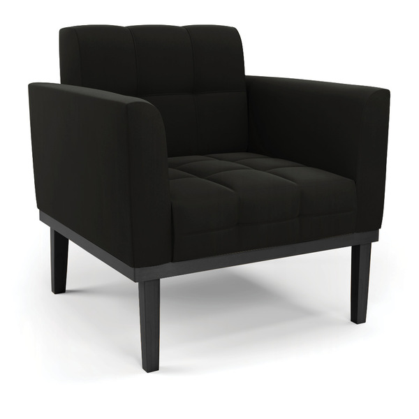 Poltrona Base De Madeira Fixa Preto Elisa Suede Preto D03 - D