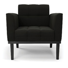 Poltrona Base De Madeira Fixa Preto Elisa Suede Preto D03 - D