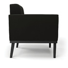 Poltrona Base De Madeira Fixa Preto Elisa Suede Preto D03 - D