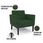 Poltrona Base De Madeira Fixa Preto Elisa Veludo D03 - D'ross