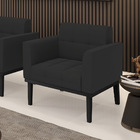 Poltrona Base De Madeira Fixa Preto Elisa Veludo D03 - D'ross