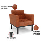 Poltrona Base De Madeira Fixa Preto Kit 2 Elisa Corano Nozes