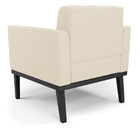 Poltrona Base De Madeira Fixa Preto Kit 2 Elisa Linho D03 - D