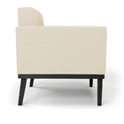 Poltrona Base De Madeira Fixa Preto Kit 2 Elisa Linho D03 - D