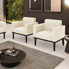 Poltrona Base De Madeira Fixa Preto Kit 2 Elisa Veludo D03 -